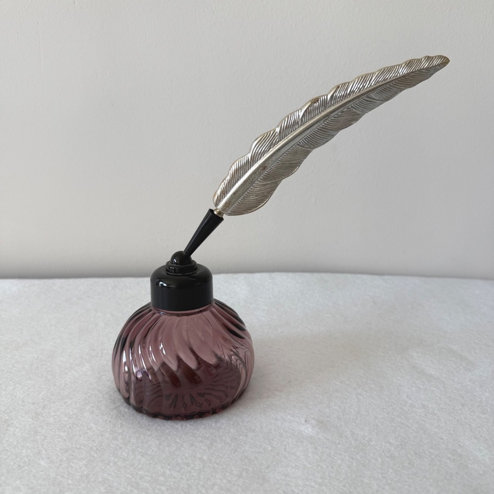 Vintage Avon Spicy After Shave Bottle 6 oz‎ Feather Quill Empty